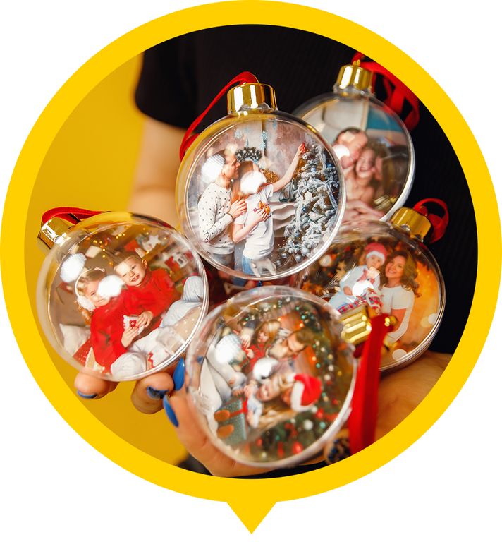 елочный шар с фото