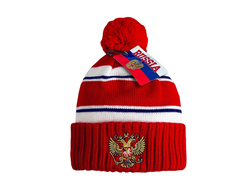 Шапка РОССИЯ красно-белая 12687