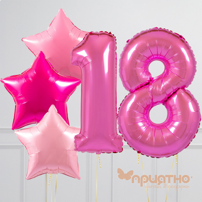 CЕТ ИЗ ВОЗДУШНЫХ ШАРОВ "ОТТЕНКИ ФУКСИИ"