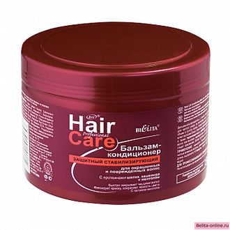 Белита Professional Hair Care Бальзам-Кондиционер защитный стабилизирующий для Окрашенных и поврежденных волос с протеинами шелка, кашемира и ментолом 500мл