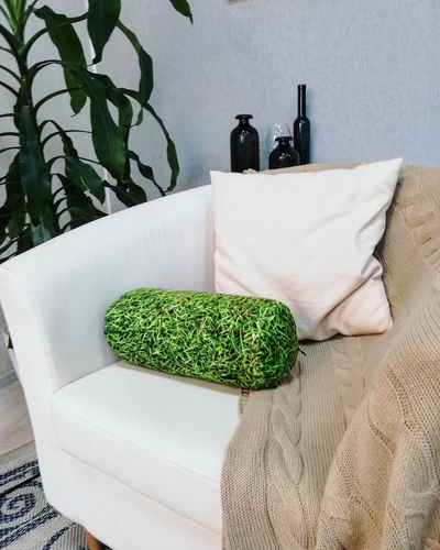Декоративная подушка антистресс валик "Травяной"