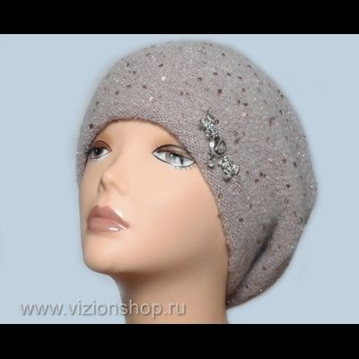 Вязаный розовый берет для женщин Vizio Визио Италия 6157