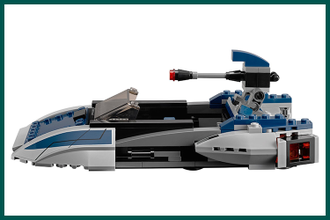 Модель Собранного МАНДАЛОРИАНСКОГО СПИДЕРА из Набора LEGO # 75022 ― Вид с Левого Борта.