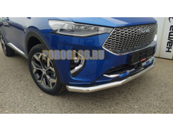 Защита переднего бампера с подгибами d60 для Haval F7/F7x (2019-2022)