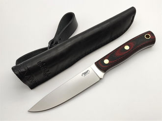 Нож TКK сталь N690 красно-черная микарта