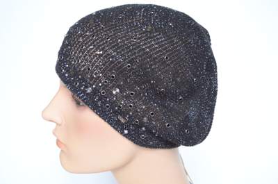 Вязаный летний берет черного цвета италия Вицио