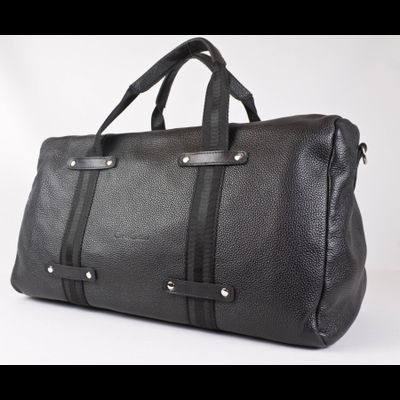 Кожаная дорожная сумка Alcantara black (арт. 4000-01)