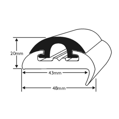 Вставка Wilks PVC1418W для профиля PVC1417R белая из ПВХ