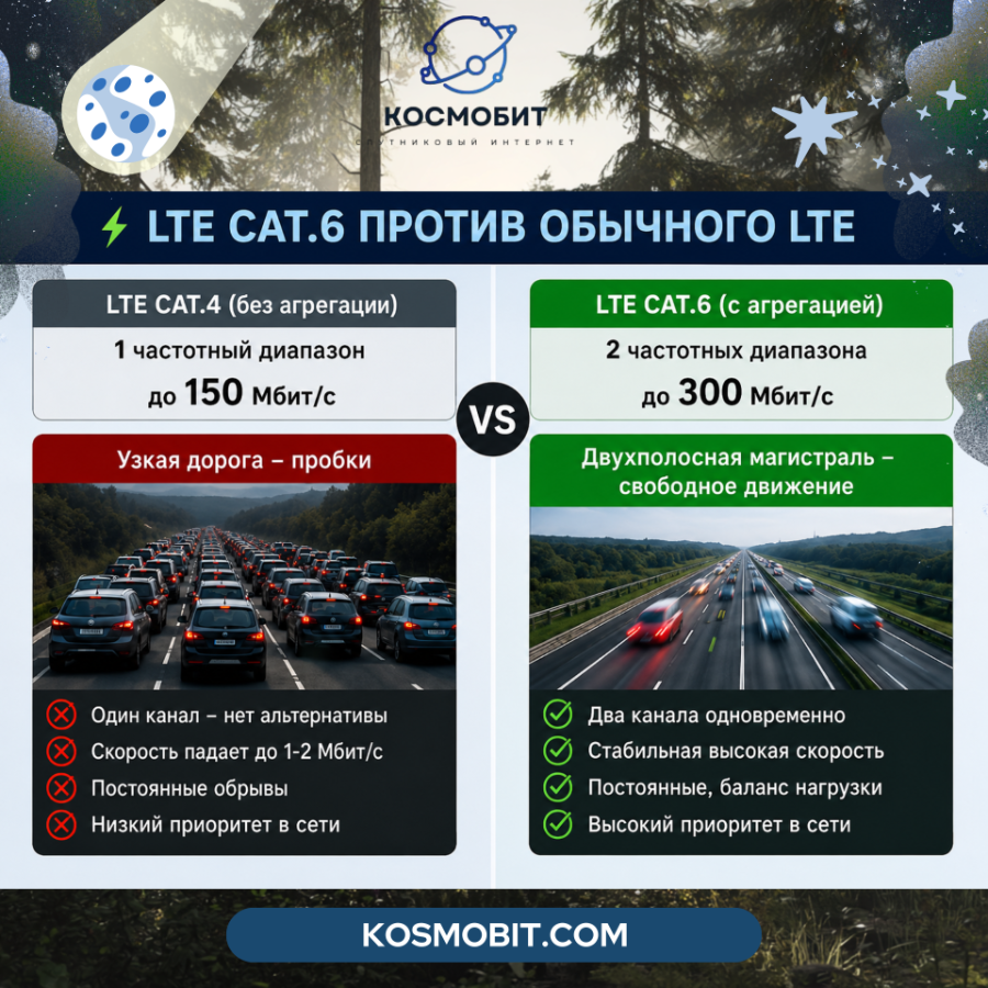 Технология LTE Cat.6: что дает агрегация частот?