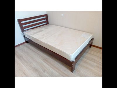 Кровать из массива сосны "Вероника" орех (Браво мебель)