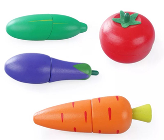Игровой набор продукты для резки на магнитах, "Веселая грядка" овощи, BeeZee Toys