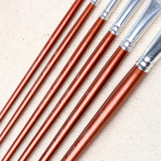 Кисти для масляной живописи набор 6 штук плоские