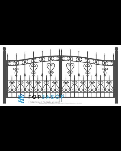Заказать у производителя распашные сварные ворота с элементами ковки KSZ15-40 напрямую