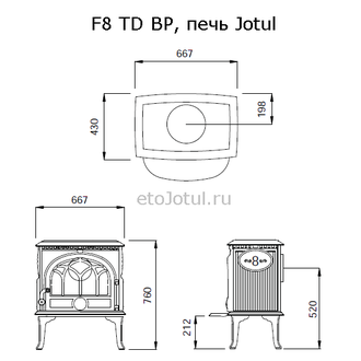 Схема печи Jotul F8 TD BP