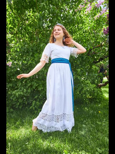 Платье  cо старинным кружевом "Галина"