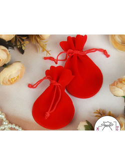 Мешочек бархатный, 7×9 (размер полезной части 6×6), цвет красный