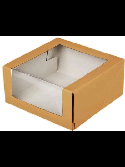 Коробка для торта с/о (крафт/белая), 225*225*110мм