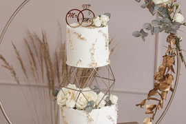 Свадебный торт с межярусом "Диамант"