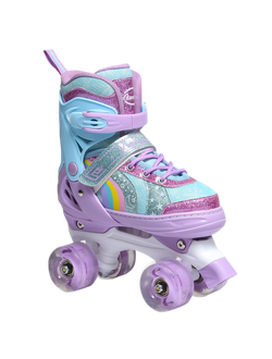 Квады детские раздвижные Banwei Rainbow Lilac (светящиеся колёса)