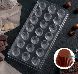 Форма для шоколада KONFINETTA «Конфетти», 27,5×13,5 см, 21 ячейка, цвет прозрачный