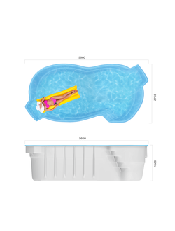 Композитный бассейн 5,66 х 2,76 х 1,62 "Мартиника" Franmer