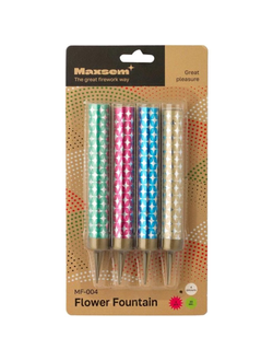 Свеча-фонтан "Цветное пламя" (30 сек., 4 шт./уп.), 10 см