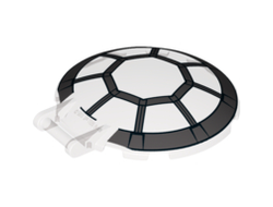 Dish 6 x 6 Inverted with Bar Handle with SW 8 Spoke Radial Cockpit Pattern, Trans-Brown (Old Trans-Black) (18675pb02 / 6097357 / 6230195)