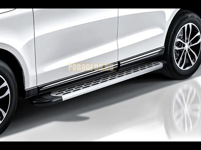 Пороги алюминиевые "Premium Silver" 2250 серебристые Slitkoff для Hyundai Starex H-1 2007-2021