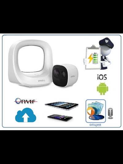 IMOU Cell Pro KIT Комплект системы видеонаблюдения с базовой станцией и одной беспроводной аккумуляторной Wi-Fi видеокамерой. Full HD