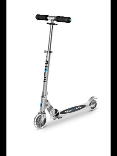 Самокат Micro Sprite Серебристый LED