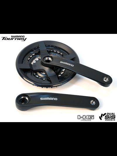 Комплект шатунов (система) SHIMANO FC-TY301 TOURNEY, 170 мм, алюминиевые шатуны, под квадрат, SQR, 42х34х24T (черный)