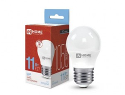 Лампа светодиодная ASD/InHome  VC шар P45 E27 11W(1050lm) 6500K 6K 89x45 (без пульсации) 4943