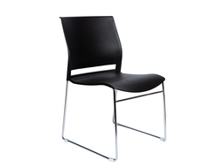 Стул Four black черный пластик хром база