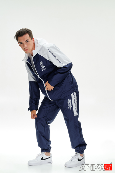 APIKA ветрозащитный тренировочный спортивный костюм темно-синий