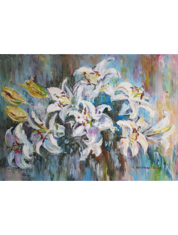 Картина Лилии под дождём Круглова Светлана