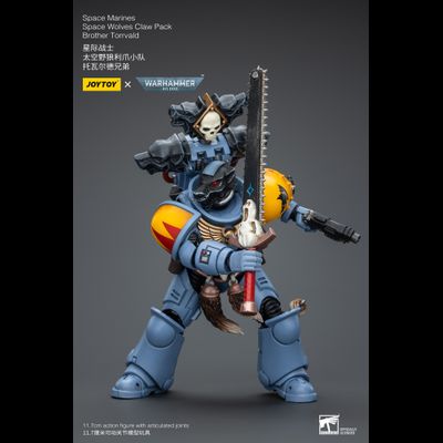 Космодесантник Космических Волков (Warhammer 40k) - КОЛЛЕКЦИОННАЯ ФИГУРКА 1/18 Space Wolves Claw Pack Brother Torrvald (JT2733) - JOYTOY