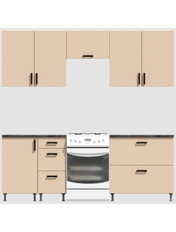 Кухня Эконом 1,8 метра (900х900) Цвет: Фон бежевый/Фон бежевый