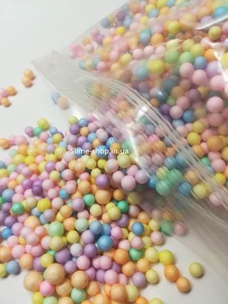 Пенопластовые шарики для слаймов маленькие «Светлый микс», 2-4 мм
