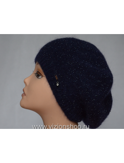 Вязаный итальянский берет с бисером Vizio зима 2020 фото шапок и беретов Италии