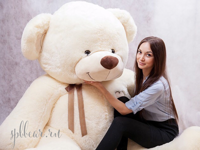 Гигантский плюшевый медведь 240 см бежевый Михель