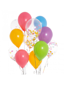 Композиция из 15 радужных пастельных шаров