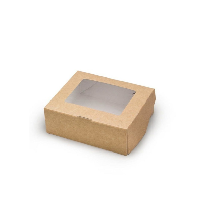 Коробка кондитерская с окном (крафт), 100*80*35мм