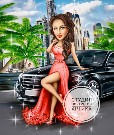 Портрет в Стиле Шарж 1 Человек