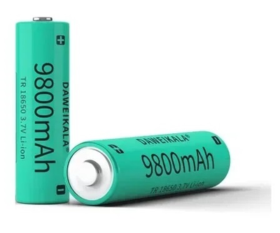 Аккумулятор литий-ионный (Li-Ion) Daweikala, тип 18650, ёмкость 9800 мАч для автономных видеокамер, видеонянь, ИБП. (напряжение 3.7В)
