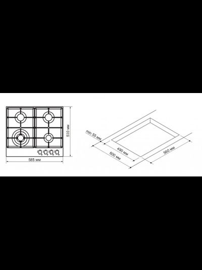 KORTING ГАЗОВАЯ ВАРОЧНАЯ ПОВЕРХНОСТЬ HG 665 CTX