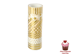 Клейкая лента для декора Золотистая, 1 моток 15мм х 3м