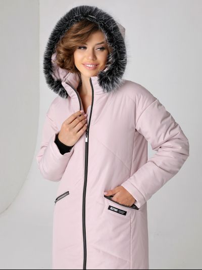Пальто 23406 серо-розовый ЗИМА