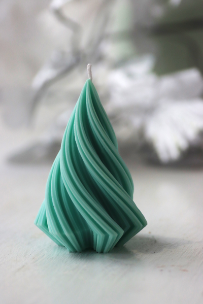 Свеча "Спираль" Бирюза (новогодняя)