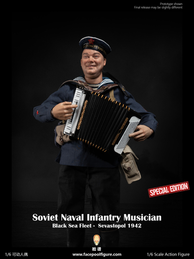 ПРЕДЗАКАЗ - Матрос Черноморского флота 1942 г - Коллекционная ФИГУРА 1/6 Soviet Naval Infantry Musician Black Sea Fleet Sevastopol 1942 (FP021B) - Facepoolfigure ?ЦЕНА: 24600 РУБ.?