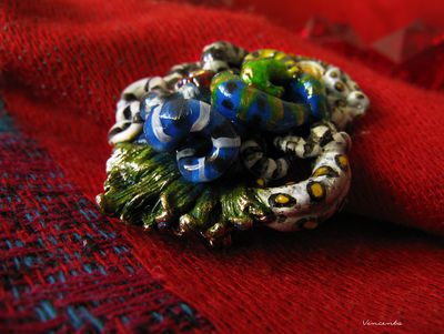 Коралловый Риф, Сказка Океании. Морская брошь из термоглины (волшебные украшения в морском стиле)